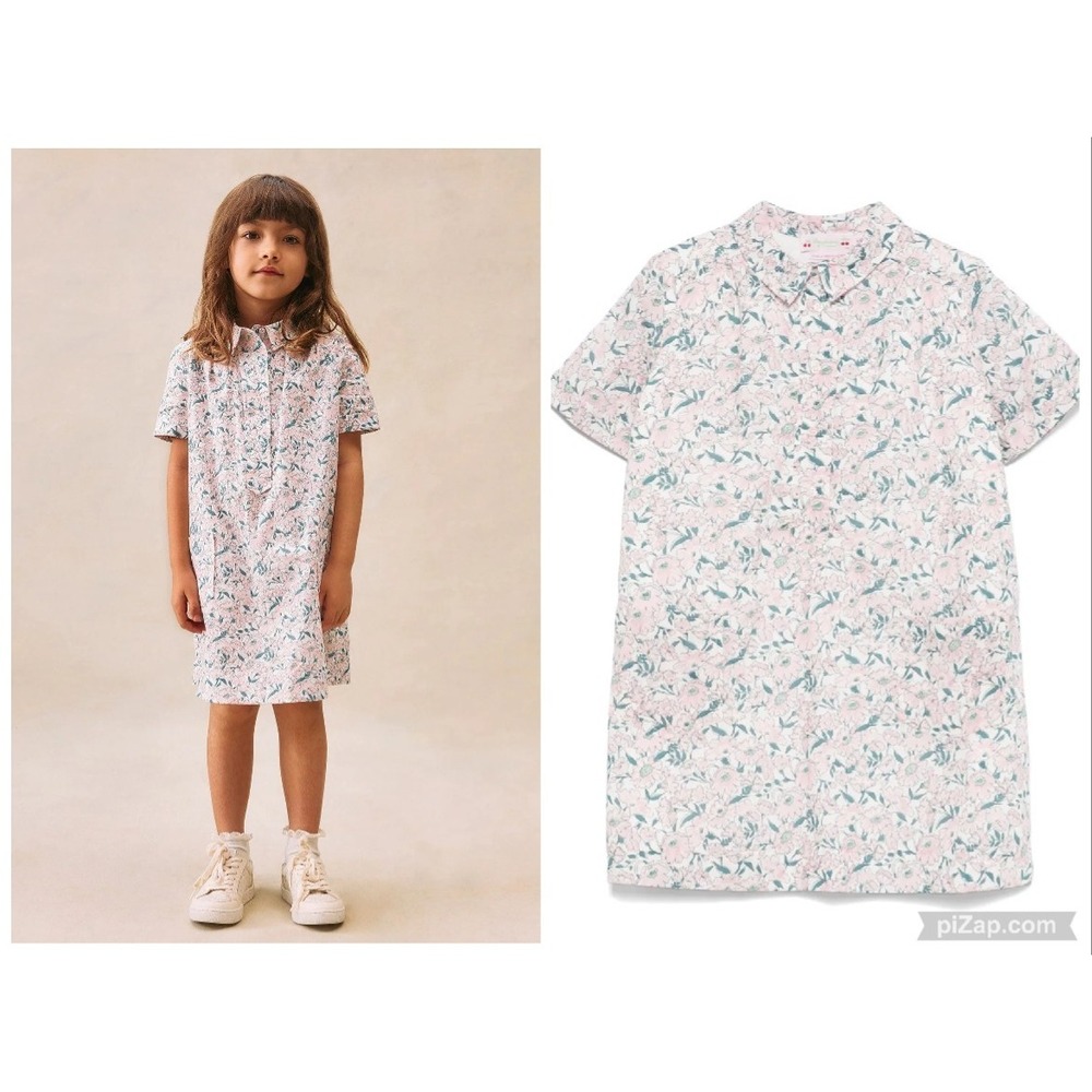 Bonpoint Emiliana Dress Girl's 12  Pink Floral Liberty print Cottagecore Cotton